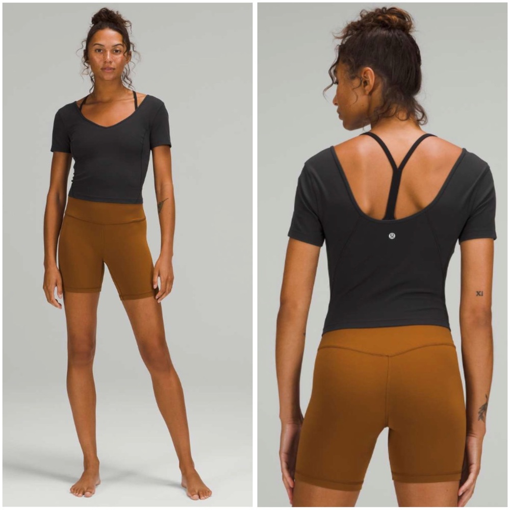 Lululemon Align Black V-Neck Cropped Top 4 NWOT